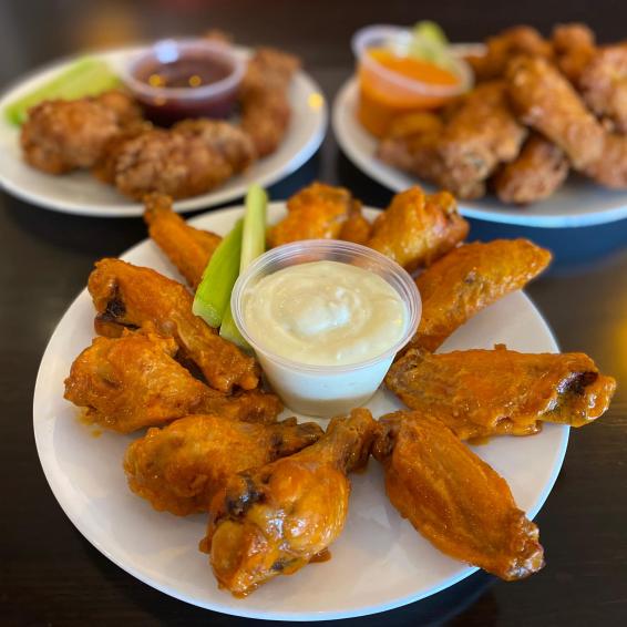 Three ways to wing it! Hot, Mild or BBQ, served with Blue Cheese & Celery